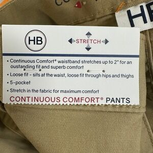 NEW HB Continuous Comfort Waistband Mens 48X32 Pants Khaki Tan Stretch 5-Pocket